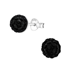 Runde Kinder Ohrringe mit Kristallen 925 Silber