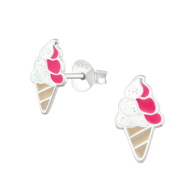 Eiscreme Kinder Ohrringe 925 Silber