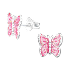 Schmetterling Kinder Ohrringe 925 Silber