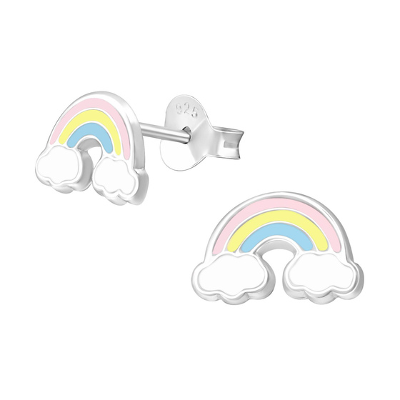 Regenbogen Kinder Ohrringe 925 Silber