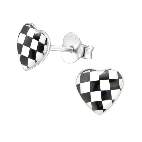 Karomuster Kinder Ohrringe 925 Silber