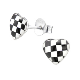 Karomuster Kinder Ohrringe 925 Silber