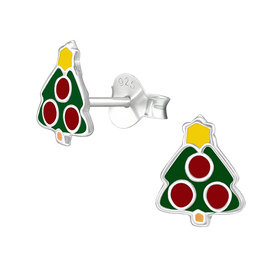 Weihnachtsbaum Kinder Ohrringe 925 Silber