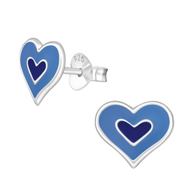 Herz Kinder Ohrringe 925 Silber