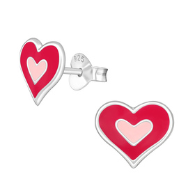 Herz Kinder Ohrringe 925 Silber