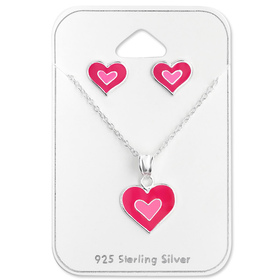 Herz Kinder Schmuckset 925 Silber