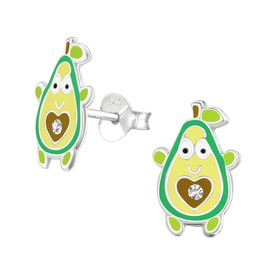Avocado Kinder Ohrringe 925 Silber