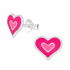 Herz Kinder Ohrringe 925 Silber
