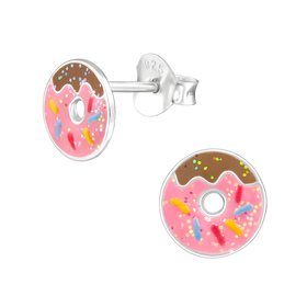 Donut Kinder Ohrringe 925 Silber