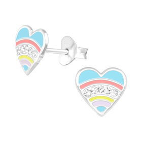 Herz Kinder Ohrringe 925 Silber
