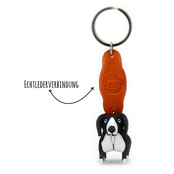 Border Colli Schl�sselanh�nger aus Leder
