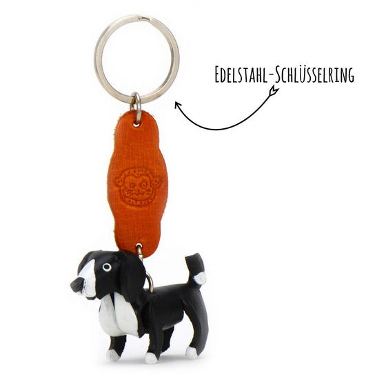 Border Colli Schl�sselanh�nger aus Leder