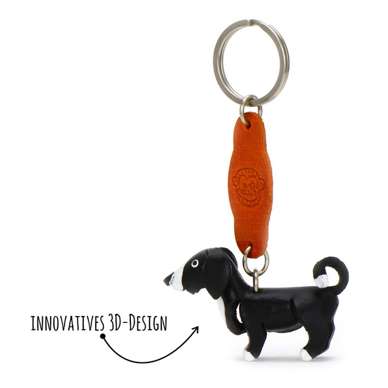 Border Colli Schl�sselanh�nger aus Leder