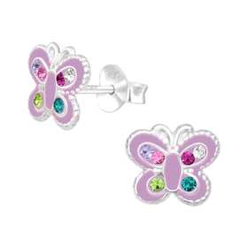 Schmetterling Kinder Ohrringe 925 Silber