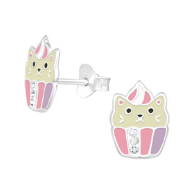 Katze Kinder Ohrringe 925 Silber