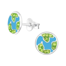 Welt Kinder Ohrringe 925 Silber
