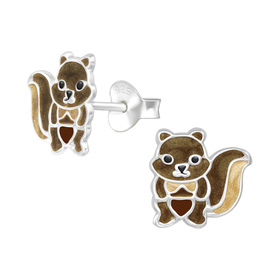 Eichh�rnchen Kinder Ohrringe 925 Silber