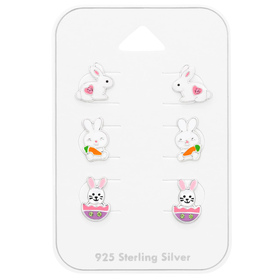 Osterhasen Kinder Schmuckset 925 Silber