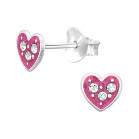 Herz Kinder Ohrringe 925 Silber
