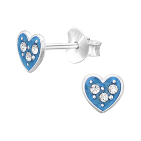 Herz Kinder Ohrringe 925 Silber