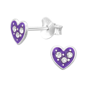 Herz Kinder Ohrringe 925 Silber