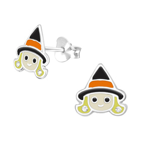 Hexe Kinder Ohrringe 925 Silber