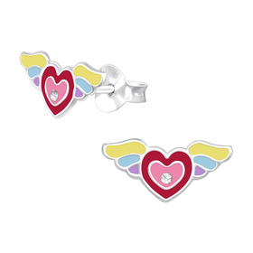 Herz Kinder Ohrringe 925 Silber