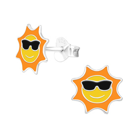 Sonne Kinder Ohrringe 925 Silber