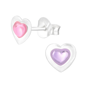 Herz Kinder Ohrringe 925 Silber