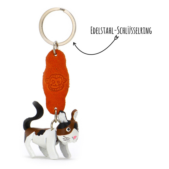 Katzen Schlsselanhnger aus Leder