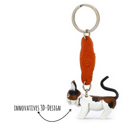 Katzen Schlsselanhnger aus Leder