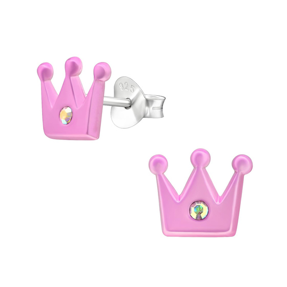 Krone Kinder Ohrringe 925 Silber