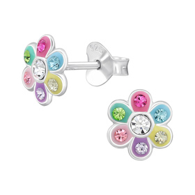 Blumen Kinder Ohrringe 925 Silber