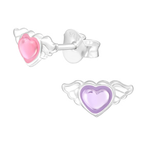 Herz Kinder Ohrringe 925 Silber