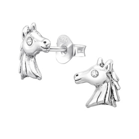 Einhorn Kinder Ohrringe mit Kristallen 925 Silber