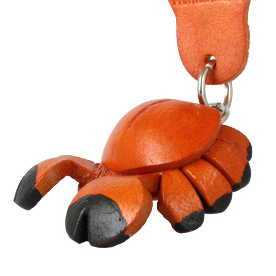 Auf dem Bild zu sehen ist ein ser Krebs aus Leder als Schlsselanhnger Figur
