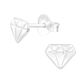 Diamantform Kinder Ohrringe 925 Silber