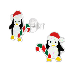 Pinguin Kinder Ohrringe 925 Silber