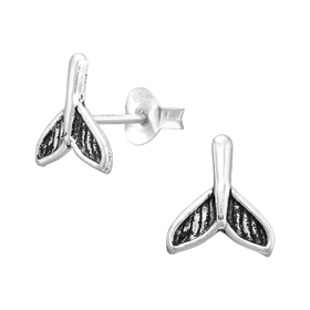 Walflosse Kinder Ohrringe 925 Silber