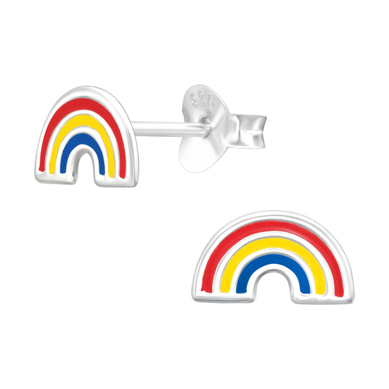 Regenbogen Kinder Ohrringe 925 Silber