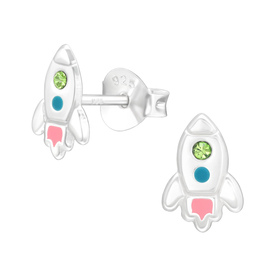 Rakete Kinder Ohrringe 925 Silber