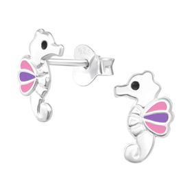 Seepferdchen Kinder Ohrringe 925 Silber