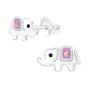 Elefant Kinder Ohrringe mit Kristallen 925 Silber