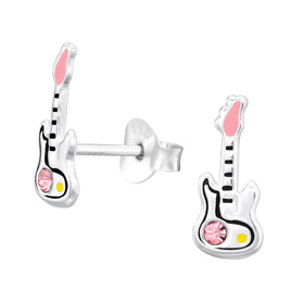 Gitarre Kinder Ohrringe 925 Silber