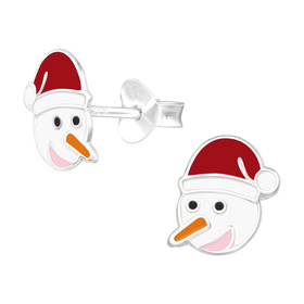 Schneemann Kinder Ohrringe 925 Silber
