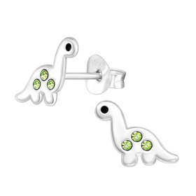 Dinosaurier Kinder Ohrringe mit Kristallen 925 Silber