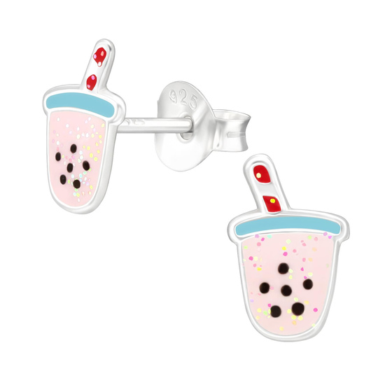 Bubble-Milk-Tea Kinder Ohrringe 925 Silber