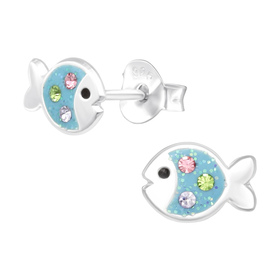 Fisch Kinder Ohrringe 925 Silber