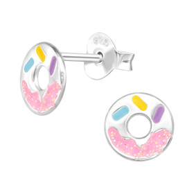 Donut Kinder Ohrringe 925 Silber