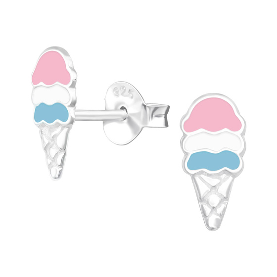 Eiscreme Kinder Ohrringe 925 Silber